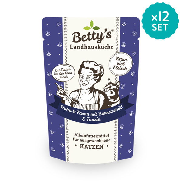 鶏肉とキジ肉のブイヨン煮込み 100g for Cat 【12袋セット】(ベティおばあちゃんのキャットフード)