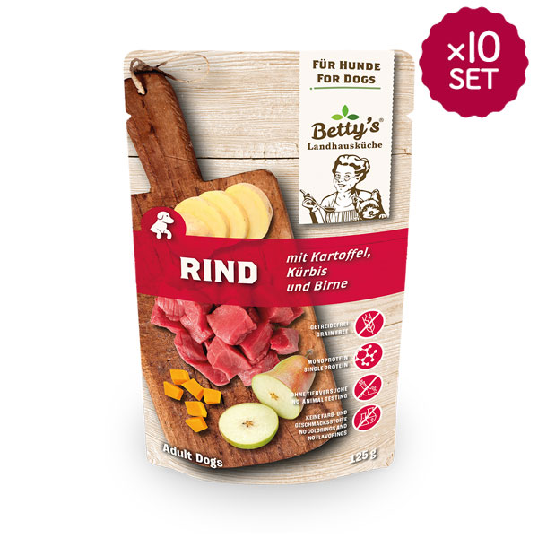 牛肉とじゃがいものブイヨン煮込み 125g for Dog【10袋セット】 (ベティおばあちゃんのドッグフード)