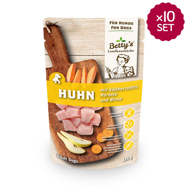 鶏肉とさつまいものブイヨン煮込み 125g for Dog【10袋セット】 (ベティおばあちゃんのドッグフード)